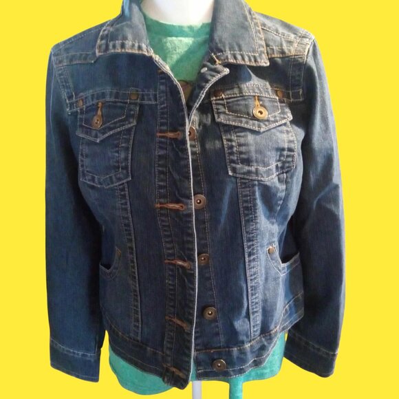 JW (JW Style) Women's Denim Jacket in Dark Wash, Size M - Picture 1 of 3